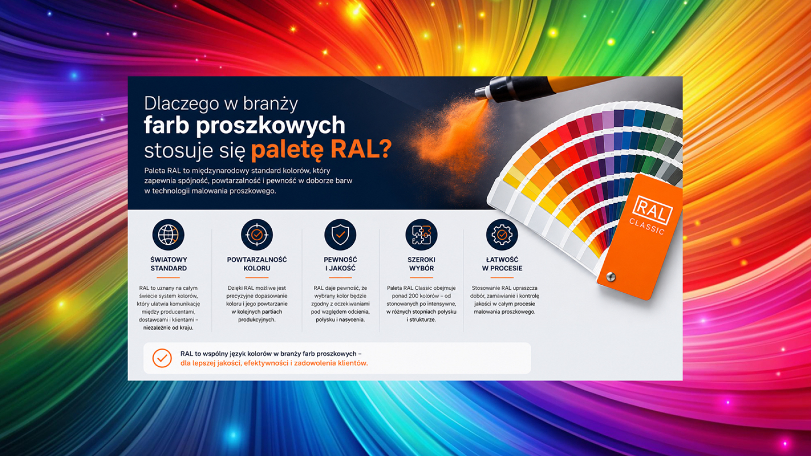 Dlaczego w branży farb proszkowych stosuje się paletę RAL?