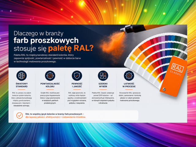 Dlaczego w branży farb proszkowych stosuje się paletę RAL?
